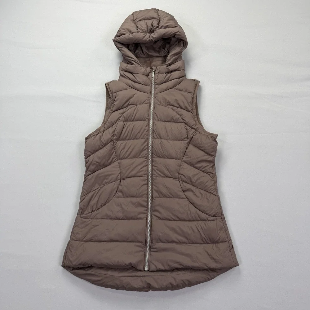 Lululemon Down & Around Vest Women's Size 6 Hooded Long Puffer Down